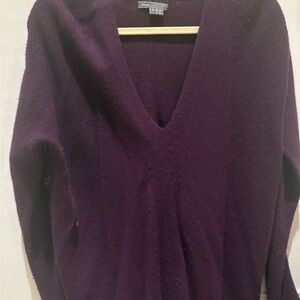 Vince Rich Purple V-Neck Women's Sweater